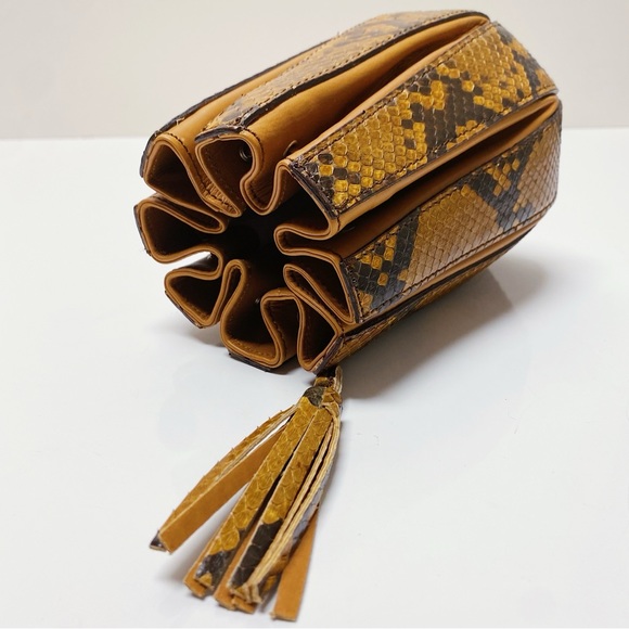 Domenico Vacca Sculptural Python Snakeskin Mini Drawstring Bucket Bag Italy - Picture 4 of 8